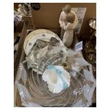 Willow tree figurine, plates, glass bowl and more