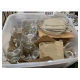 Apple plates cups, and glasses