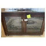TV stand with glass shelves