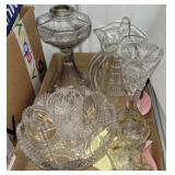 Pattern glass, oil lamp base and more