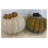 (2) glass pumpkins