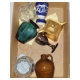 Cut and patterned glass, crock, RS Germany, more