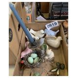 Candle stick, porcelain birds