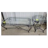 Glass top coffee and end table (As-is)