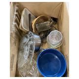 Platters, enamel pan, kitchen ware