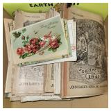 Vintage postcards, vintage Agricultural Almanacs,