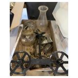 Double Oil lamp mount, misc door knob hardware