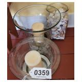 Glass candles/jar with shells