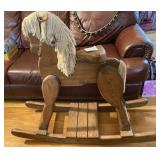 Wooden rocking horse