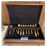 Americana Golden Heritage flatware in wooden box