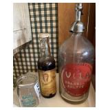 Vintage Vita seltzer , cooking Sherry bottles and