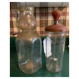 Milk glass and glass chopper