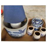 Crock bowl, lamp and more