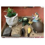 Peel decor succulent, misc decor and candle