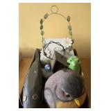Misc bird houses, figurines and more