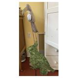 Metal and wood decorative birds