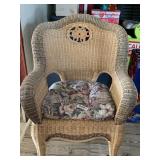 Wicker chair with cushion