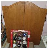 Dart board,  miniature size helmets and more