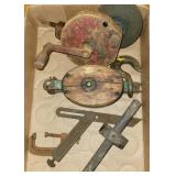 Vintage tools and pulley