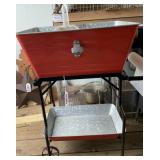 Metal rolling beverage cart, cooler bag, more