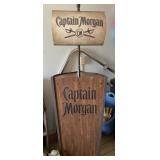 Captain Morgan wooden and metal bar shelf