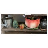 Glass flower pot, blower glass, and watering can