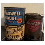 (3) coffee tins