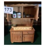 Miniature wooden cabinet and Knick knacks