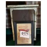 Americana sign and smell wooden cabinet