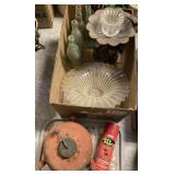 Vintage glass bottles, bowl and more