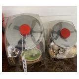 (2) candy jars with shells and more