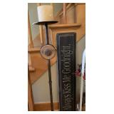 Candle holder and wooden sign
