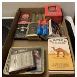 Small coke bottles, Coca-Cola playing cards,