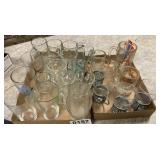 Beer glasses, vintage A&W rootbeer glasses and