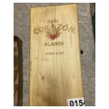 Corazon Tequila decanter and glasses in wooden