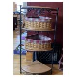 Longaberger corner stand and baskets