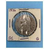 1836 Bust Silver Half Dollar