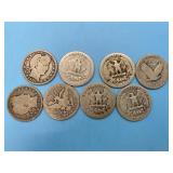 (3) Barber Quarters, Dateless silver Standing Libe