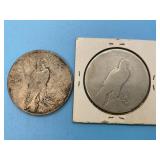 (2) Peace Silver Dollars (1924, 1925)