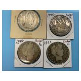 (4) Barber Silver Half Dollars