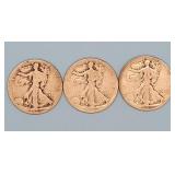 1920-P, 23-S, 28-S Walking Liberty Halves