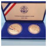 1986 2-coin Liberty Set  With silver dollar