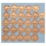 (28) Dateless Buffalo Nickels