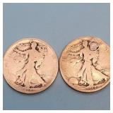 (2) 1918-D Walking Liberty Halves  Better Dates