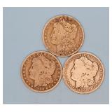 (3) 1900-O Morgan Dollars