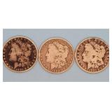1891-S, 1902-O 1921-D Morgan Dollars