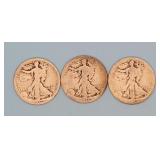 1917-S Reverse 18-D, 20-P Walking Liberty Halves