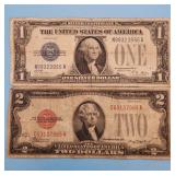 1928A $1 Silver Certificate + 1928D $2 U.S. Note