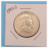 1949-S Franklin Half  The Key  Very Nice luster