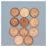 (11) Silver Canadian Quarters  1937-68